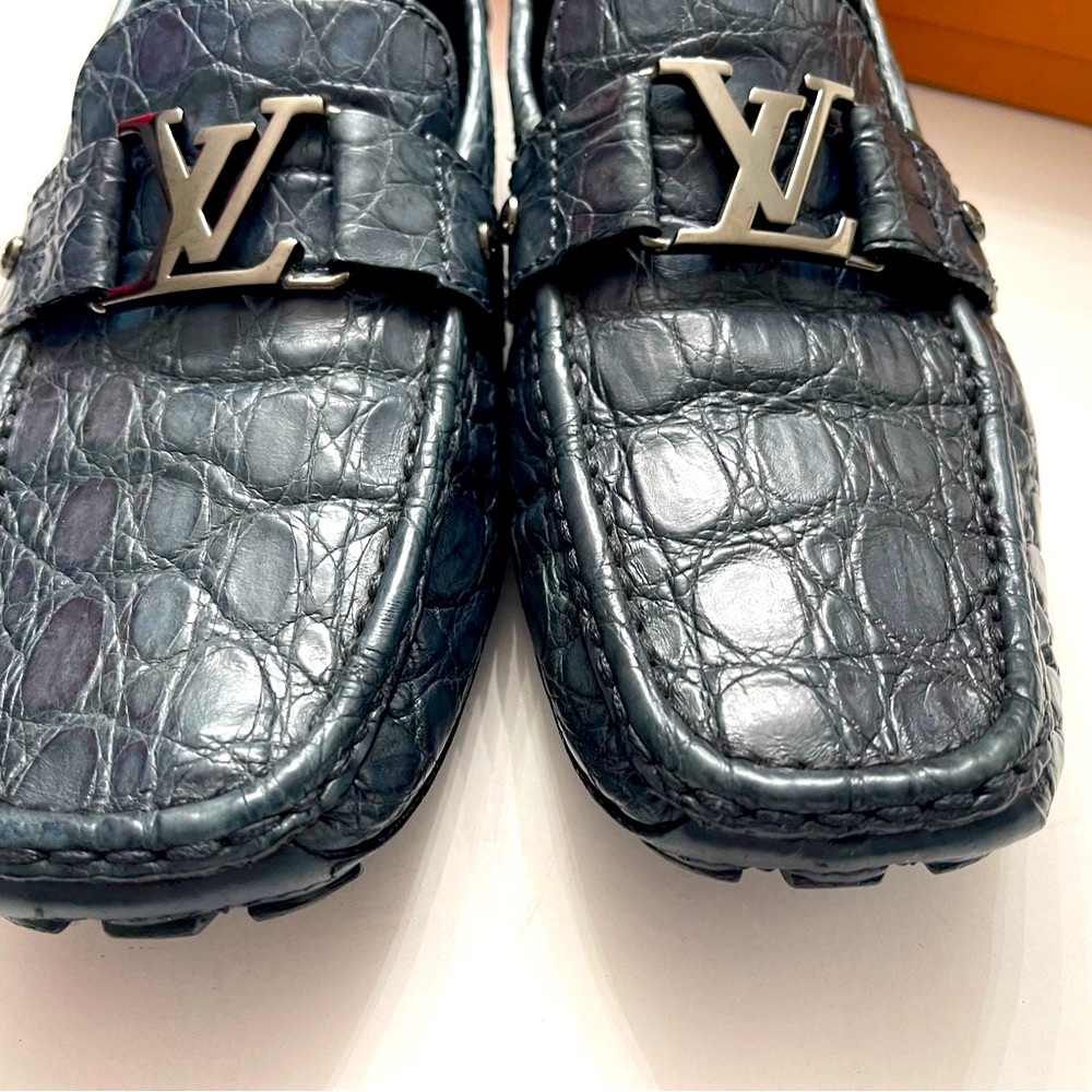 Louis Vuitton Blue Crocodile leather skin Loafers - Picture 5 of 7